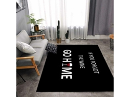 Tapete decorativo moderno antiderrapante para exterior, 80x160 cm, com padrão 3D, na cor preta.