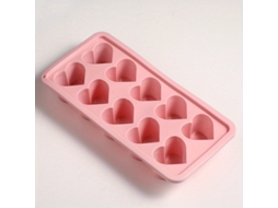Conjunto De 3 Moldes De Gelo Em Silicone Rosa Formato Coração, Com 10 Cavidades, Fáceis De Desenformar E Reutilizáveis