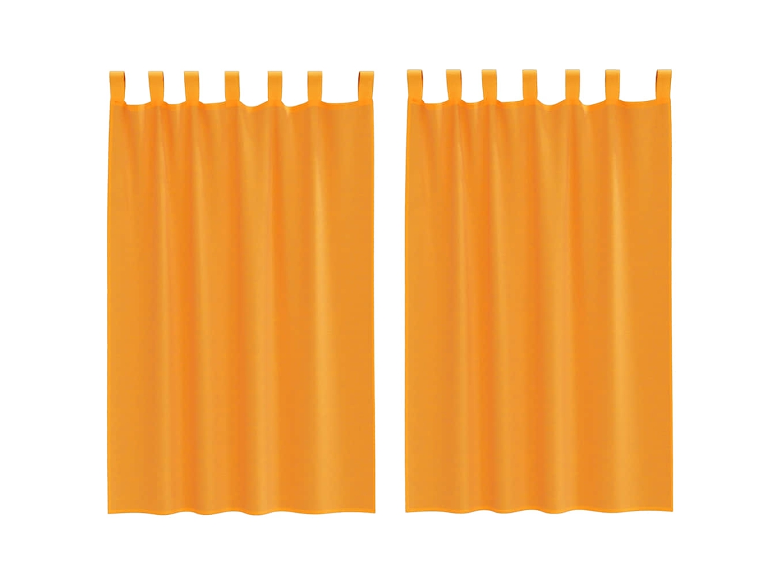 Cortinas de Voile com Laços 2 Pcs Laranja 140x175 Cm MAISON EXCLUSIVE