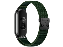 Bracelete para Xiaomi Smart Band 10/9/8 em nylon trançado com padrão de montanha e fivela de paraquedas verde abeto XIAOMOYU