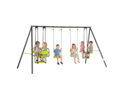 Conjunto De Balanço De 4 Peças Com Balanço - Dimensões 3,55 M (c) X 1,84 M (l) X 1,86 M (a), Metal Com Revestimento Epóxi Anticorrosivo, Pe, Cinza