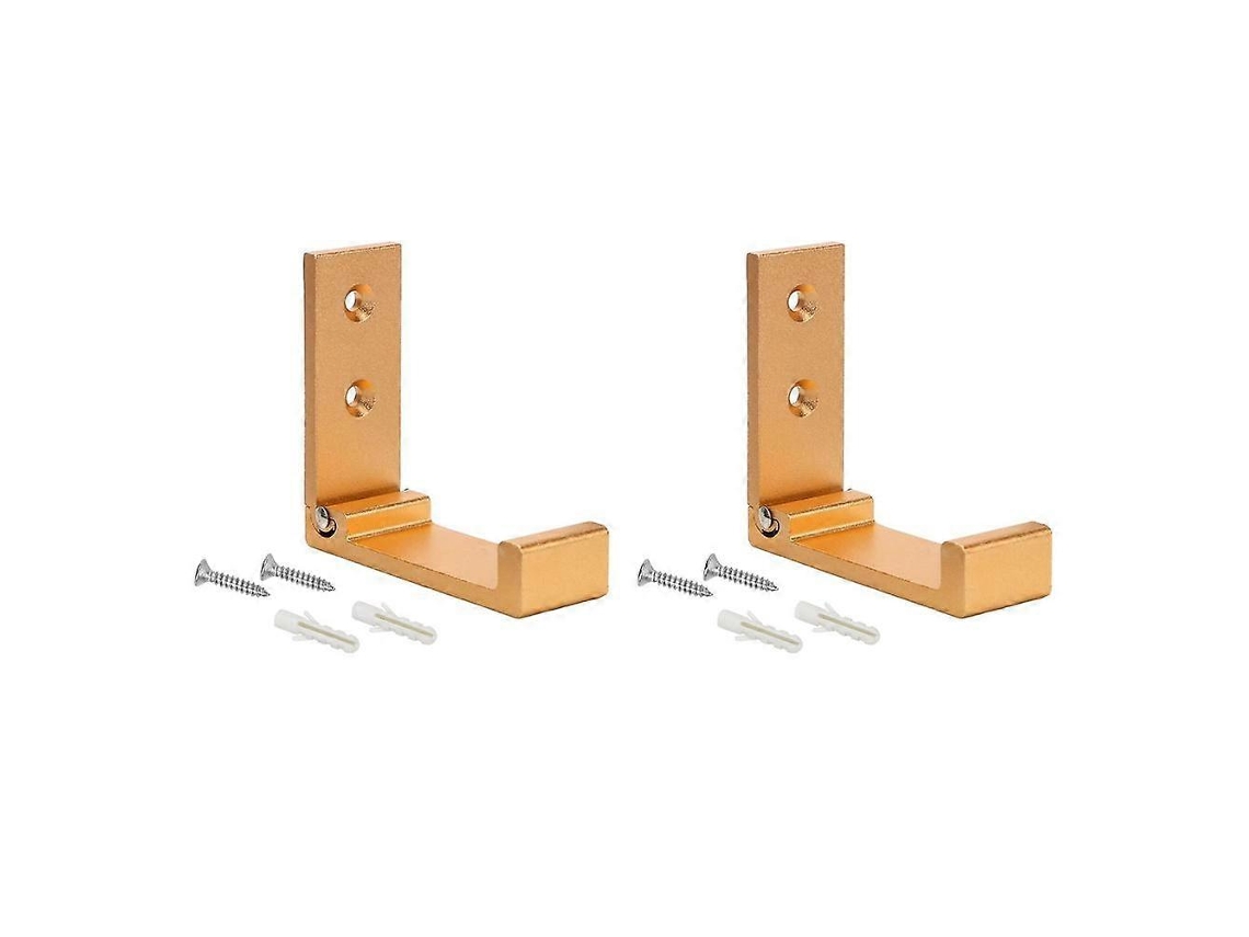 Ganchos para toalhas Slowmoose, pacote com 2, cabides para roupas, montagem na parede, montagem na porta, liga de alumínio, dobráveis, dourados
