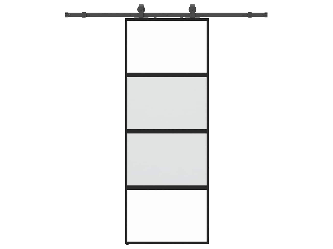 Sliding Door, Sliding Doors Vidaxl Preto Vidro (76 X 205 Cm (183 Cm Sliding Rail))