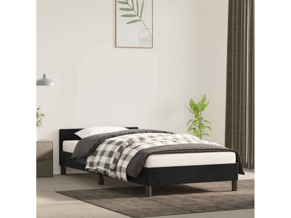 Vidaxl Estrutura De Cama Sem Colchão 100x200 Cm Veludo Preto