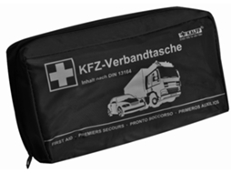 Bolsa de Primeiros Socorros para Veículos KALFF Compacta Conteúdo Din 13164 Preta