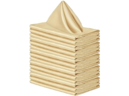 Rebe 12 Toalhas de Tela Satinadas Reutilizáveis, 17x17 Ou 20x20 Polegadas para Casamentos e Mesas Decorativas 50*50cm Champanhe