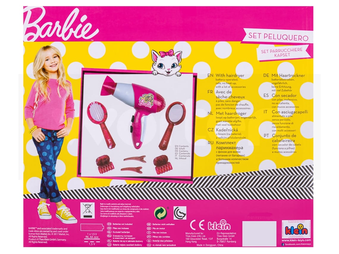 Kit Secador KLEIN Barbie (Idade Mínima: 3)