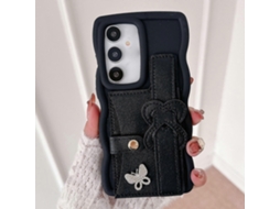 Pulseira De Couro Com Suporte Para Cartão E Capa Para Celular