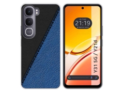 Capa Tumundosmartphone De Silicone Para Vivo Y31 5g / Y21d Com Design Em Couro 2 Estampas