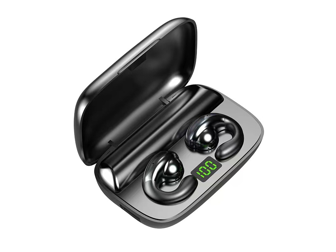 S19 Fone de Ouvido Bluetooth Sem Fio Tipo Clipe de Orelha Binaural Condução Óssea Super Longa Vida Útil Da Bateria
