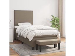 Vidaxl Cama Com Molas/colchão 90x190 Cm Tecido Castanho-acinzentado
