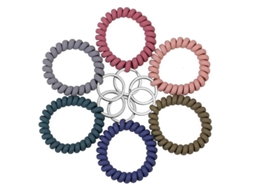 2026 6 Pulseiras Elásticas Espirais com Anel de Metal para Sauna, Esportes e Atividades Ao Ar Livre