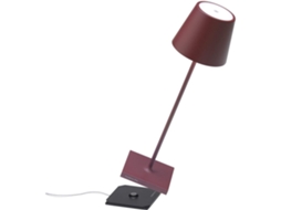 Candeeiro de Mesa Poldina Pro Bordeaux Led Recarregável e Regulável ZAFFERANO