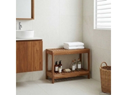 Vidaxl Mesa De Canto Para Banheiro Natural 60 X 30 X 45 Cm