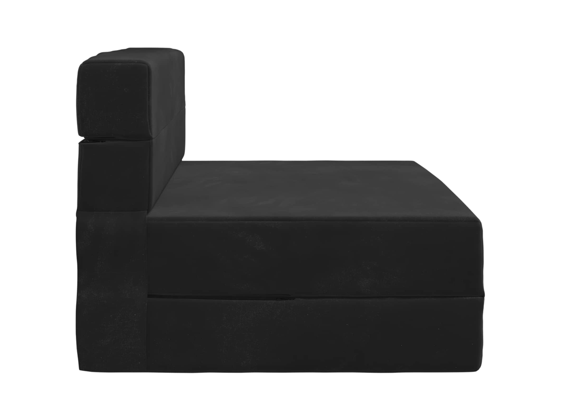Sofá Cama Dobrável Preto 100 X 80 X 60 Cm Tecido SYFAX