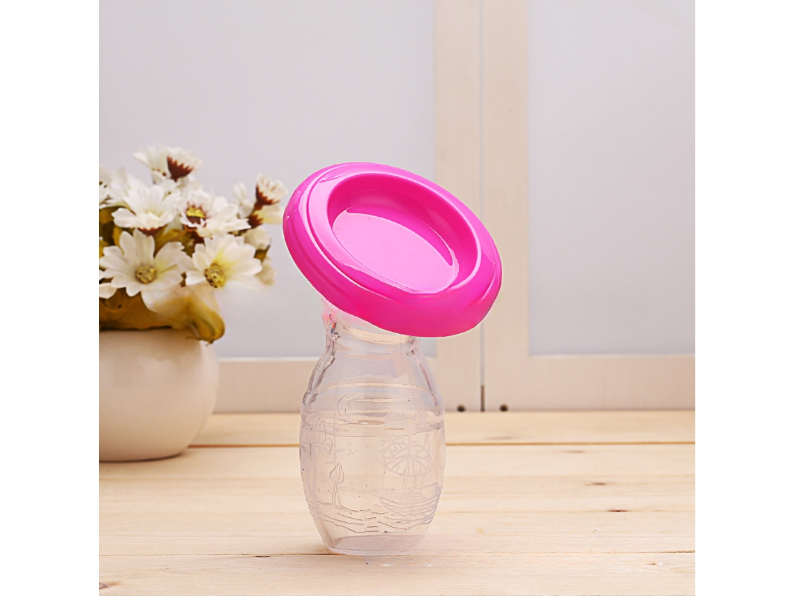 Bomba Tira leite Manual para Bebês, Coletor de Leite Materno de Silicone, Calibrador Automático MDUG (rosa)