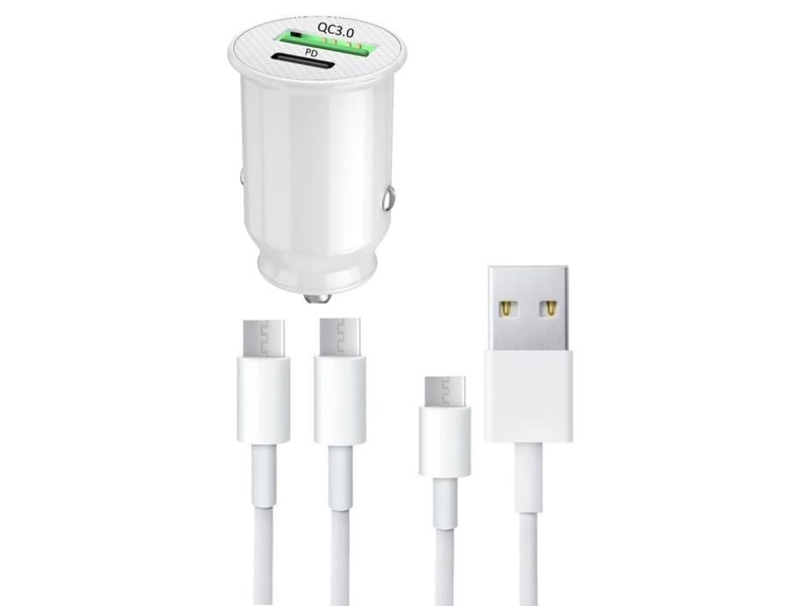 Pacote De Carregador De Carro Para Lg W41 Usb Para Usb Tipo C