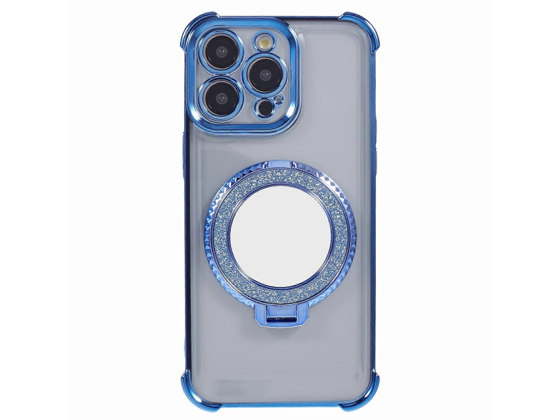 Capa Lateral Com Estampa De Coração E Suporte De Tpu Para Iphone 14 Pro Max Com Espelho