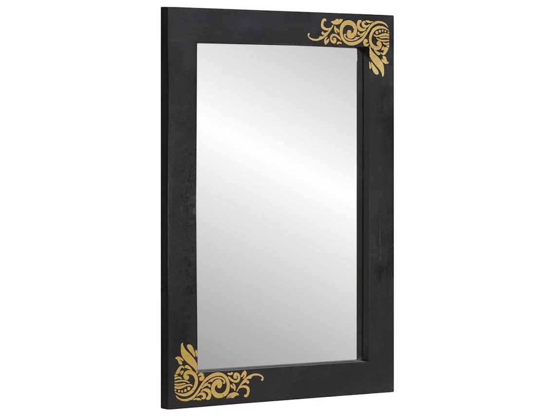 Vidaxl Espelho De Banheiro Preto E Prata 70 X 50 X 2,5 Cm