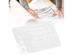 Conjunto de réguas multiuso Ymiko Skull para desenho técnico com proteção contra escurecimento, 27 furos, 10 peças, modelo para desenho