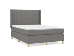 Box Spring Bed, Box Spring Beds Vidaxl Cinzeto Tecido (140 X 190 Cm)