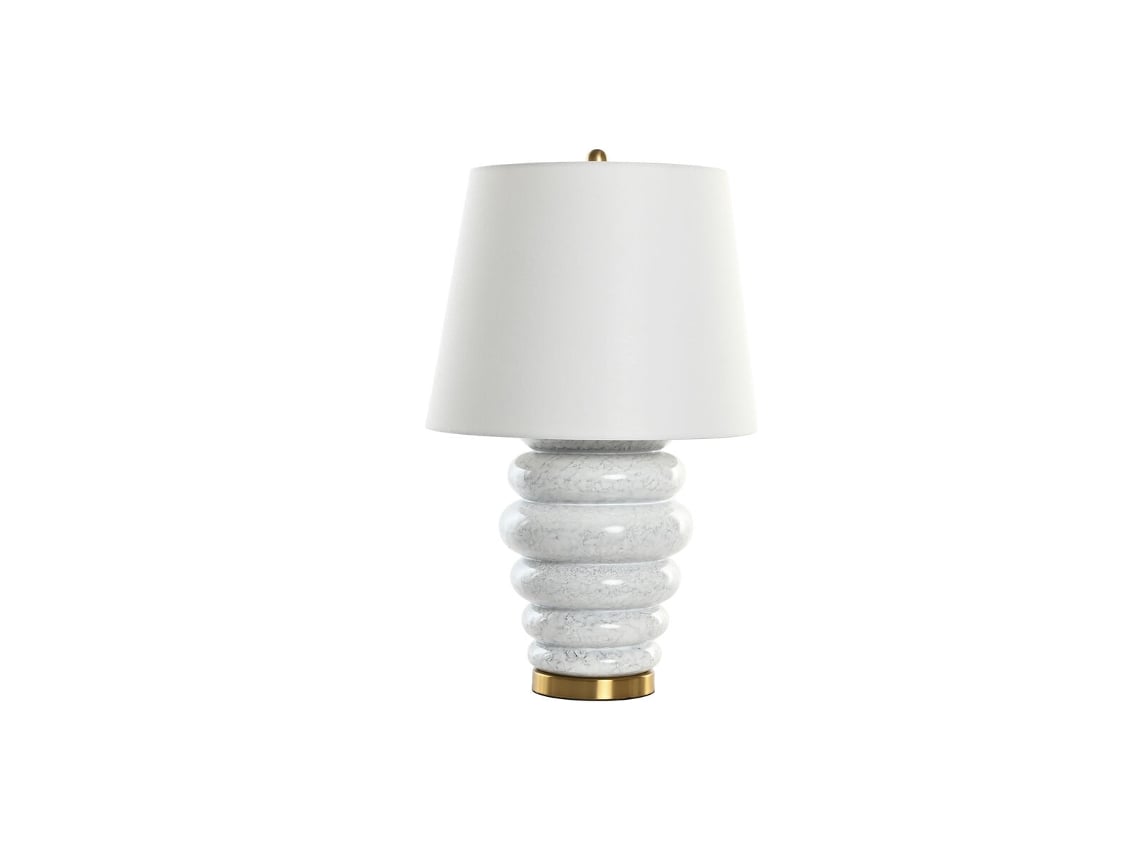Lâmpada De Mesa Home Esprit Branco Dourado 50 W 220 V