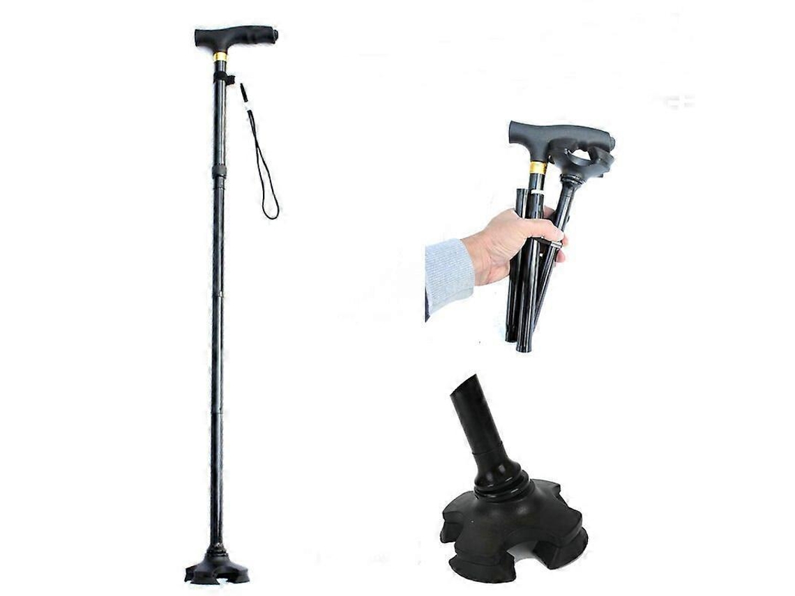 Bengala Dobrável Para Idosos, Ideal Para Escalada, Trekking E Caminhadas. Bastão De Alpinismo Ajustável Com Luz.