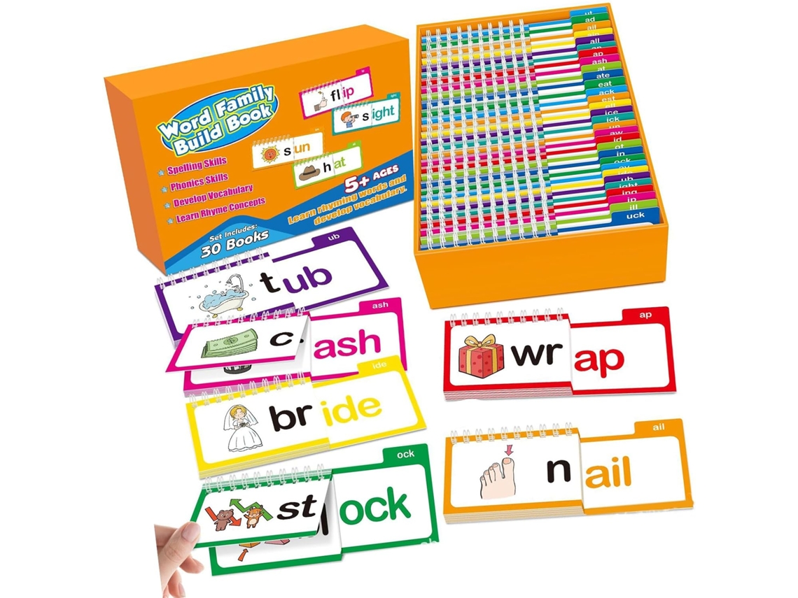 Livros De Leitura E Rimas, Cartões Educativos, Aprimoramento Da Sons Das Letras, Para Aprendizes