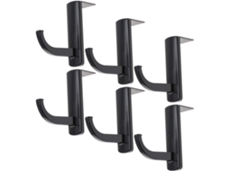 Conjunto de 6 Ganchos/suportes Pretos para Fones de Ouvido, Ideais para Armazenamento Compacto na Parede. SFUSHOS