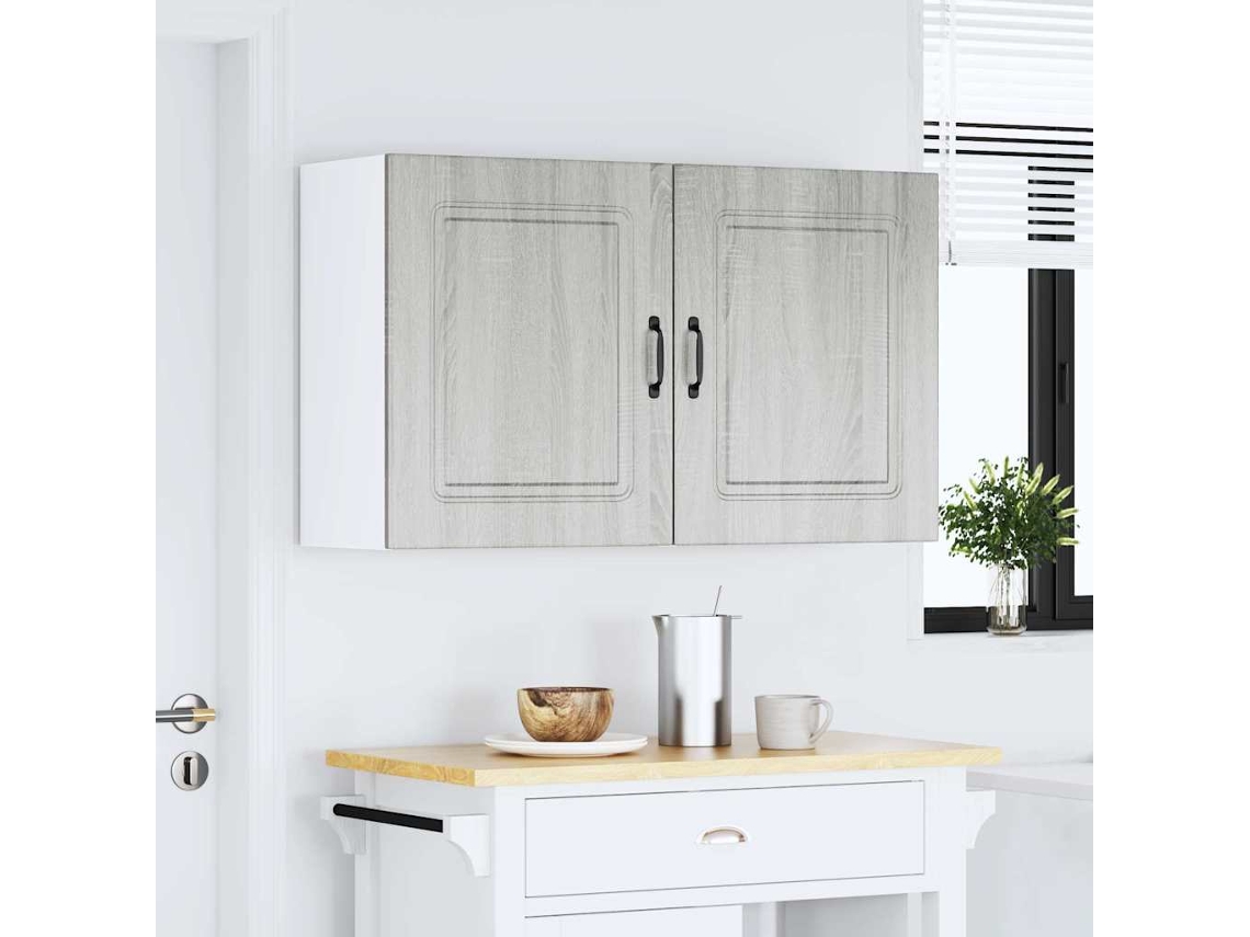 Vidaxl Armários de Parede para Cozinha, 2 Peças, Kalmar, Cinza, Madeira Engenheirada Sonoma