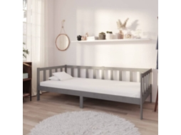 Sofá cama con colchón de 90x200 cm en pino macizo gris
