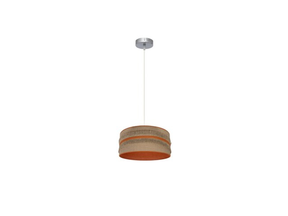 Pingente Natalia 1Xe27 Níquel/Saco-Laranja Regx30X30 Cm FABRILAMP