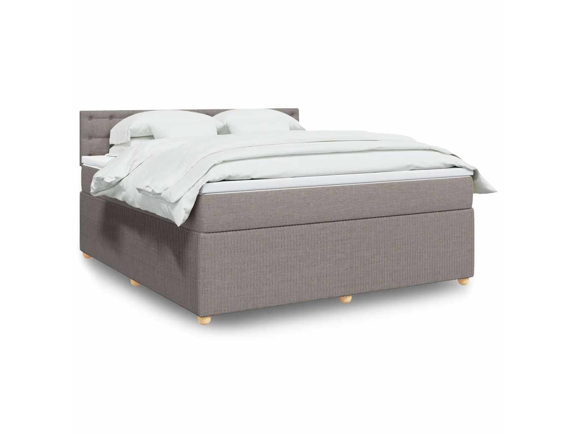 Vidaxl Cama Com Molas/colchão 180x200 Cm Tecido Castanho-acinzentado