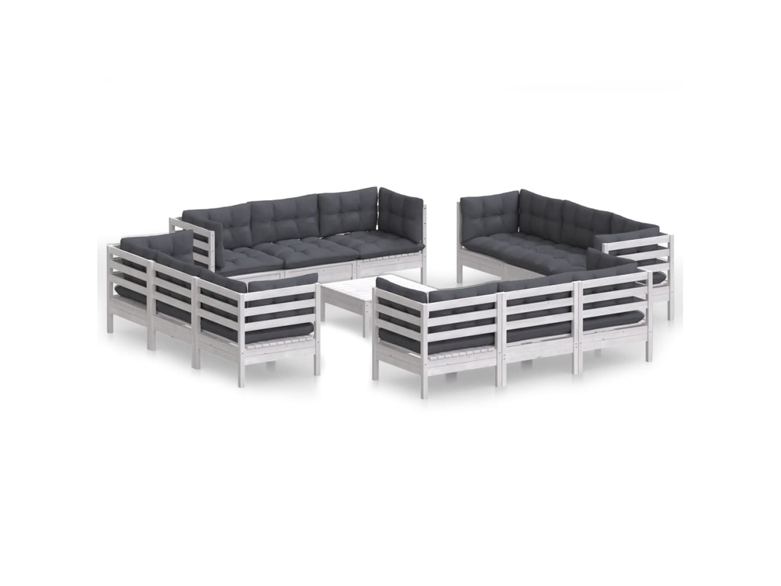 Garden Lounge Set, Garden Lounge Sets Vidaxl Branco Madeira De Pinho (n/a)