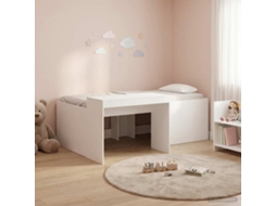 Vidaxl Cama Alta Para Crianças Com Mesa Branco 90 X 200 Cm