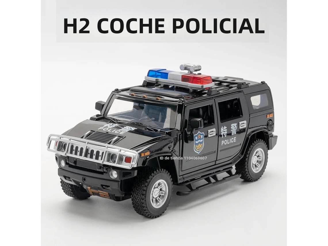 (estilo 1) Carro De Polícia Em Escala 1:24, Brinquedo De Metal Com Portas Que Abrem, Luzes E Efeitos Sonoros.