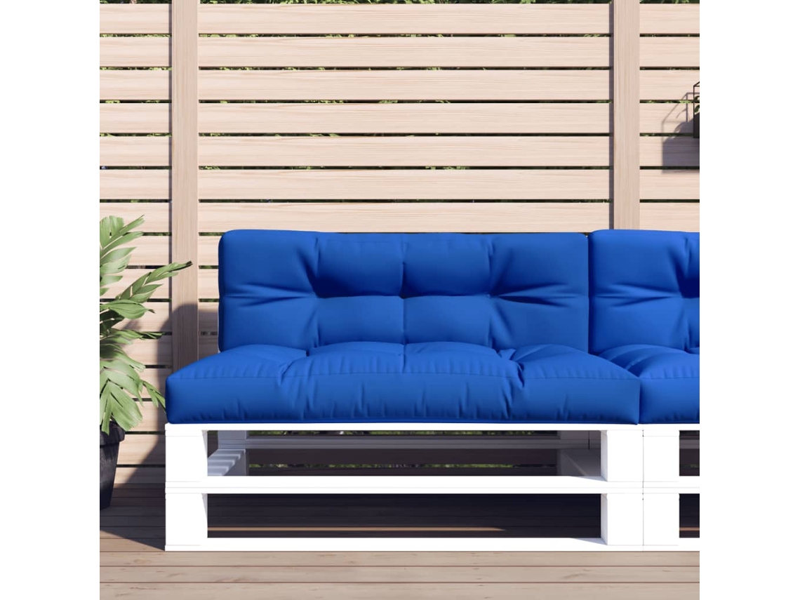 Vidaxl Almofadões Para Móveis De Paletes 2 Pcs Tecido Azul Real