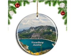 Vorarlberg Luenersee Áustria Ornamento Pendente Decoração de Árvore Coleção de Viagens Cidade