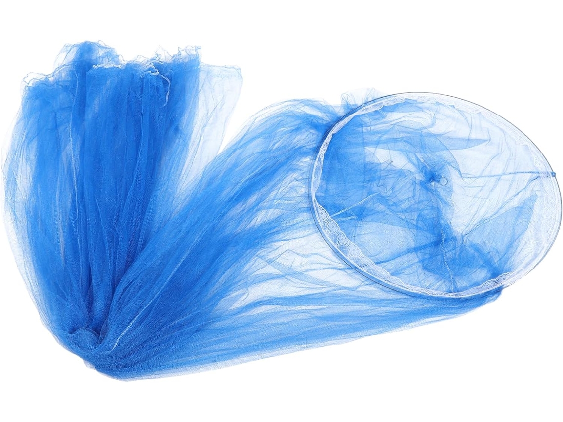 Mosquiteiro Redondo Smasolo Para Cama De Princesa, Cor Azul, Para Pendurar Em Quarto Infantil, Cortina Para Cama De
