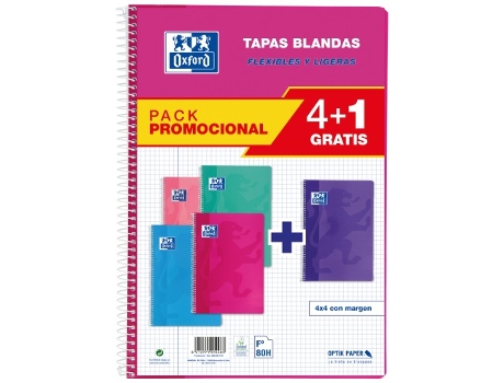 Livro Pack 41 Cuaderno Espiral Fº 80h 90g. Cuad.4x4 C/m Colores Tendencia Tapa Blanda De Desconocido (espanhol)