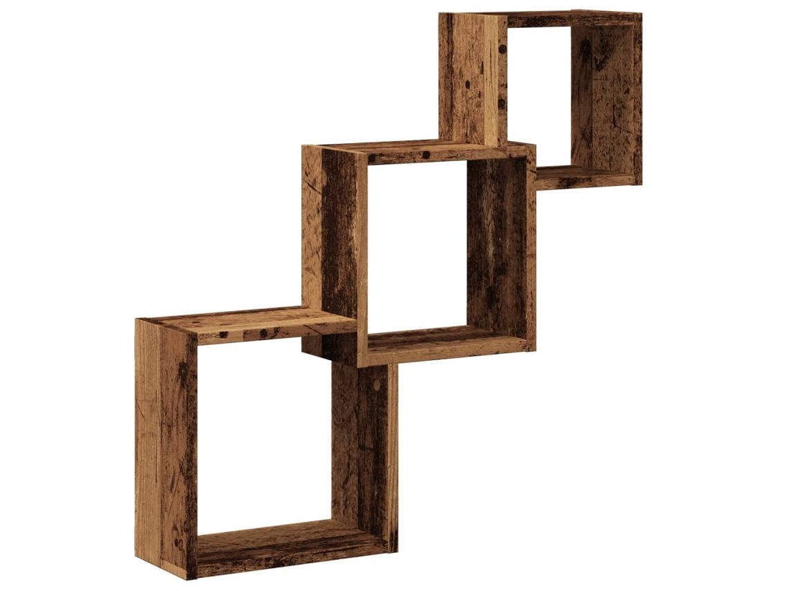 Wall Cube Shelf, Wall Cube Shelves Vidaxl Marrom Madeira Processada (n/a)