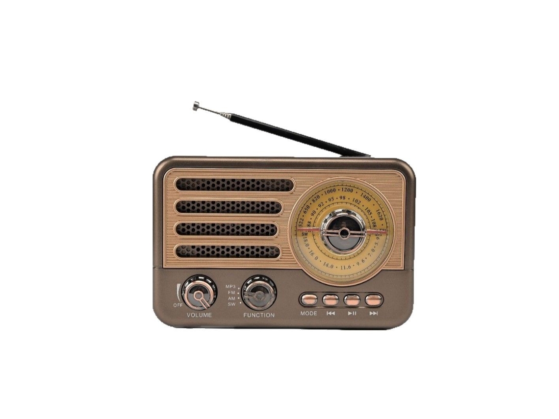 Coluna Mp3 Portátil Retro Bluetooth com Entrada Cartões ZYBLSSBB