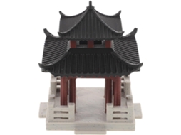 Ornamento Arquitetônico Miniatura Plástico Marrom Estilo Chinês Resistente Intempéries Decoração Pátios GOKOCO