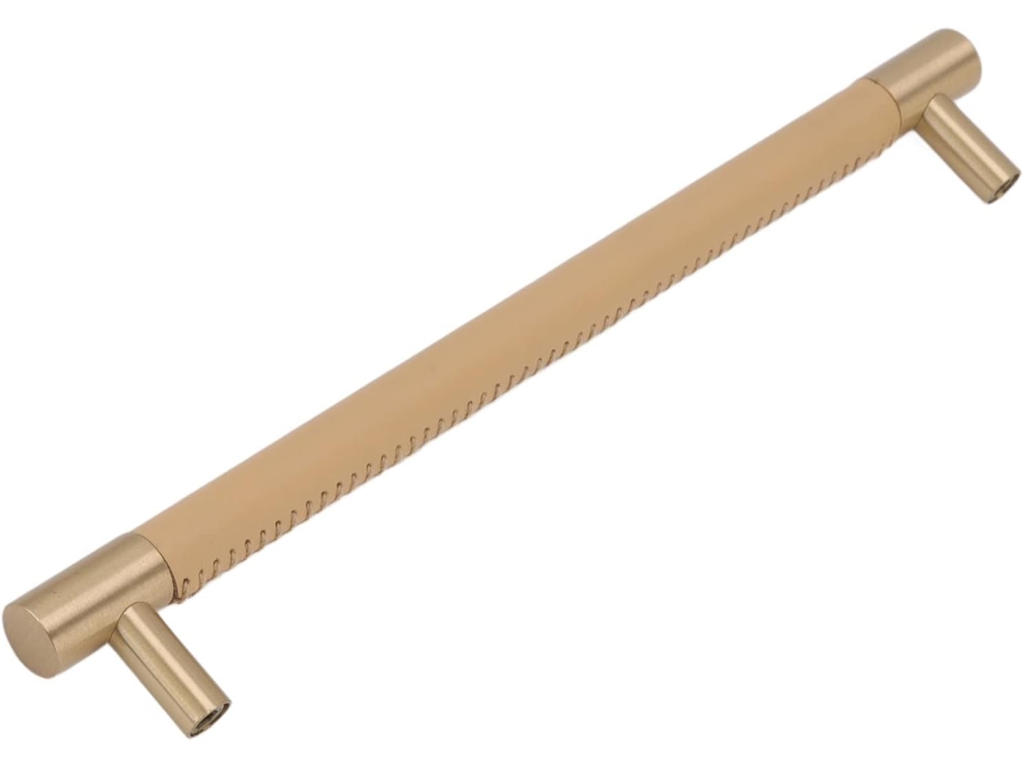 Puxador Hilitand Em Latão E Couro Para Porta De Armário, Puxador Para Armário, Distância Entre Furos De 224mm, Barra De