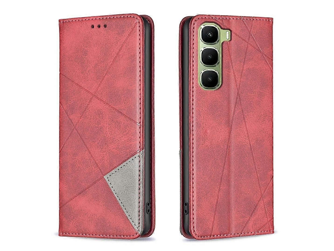 Capa De Celular Em Couro Magnético Com Textura De Losango Para Infinix Hot 60 Pro+ 4g