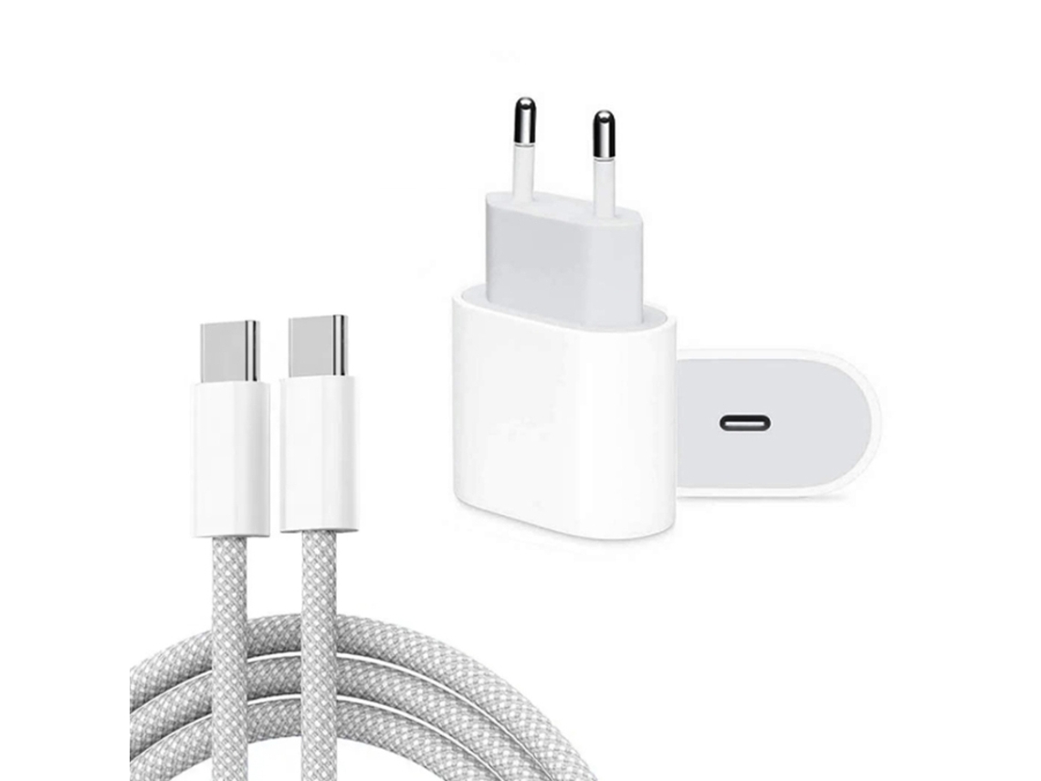 Carregador de Porta Pd35w Usb C / Tipo C com Cabo de Dados Tipo C para Tipo C 1m branco XIAOMOYU