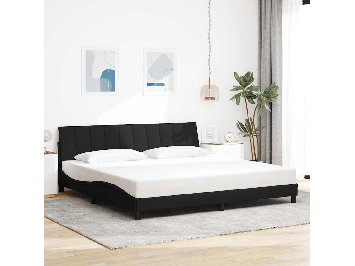 Vidaxl Estrutura De Cama Sem Colchão Hanko 200x200 Cm Tecido Preto