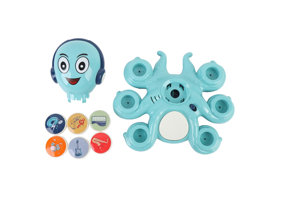 Mali brinquedo Musical Eletrônico com Luz Polvo Cartoon Infantil Pré escolar Interativo Azul
