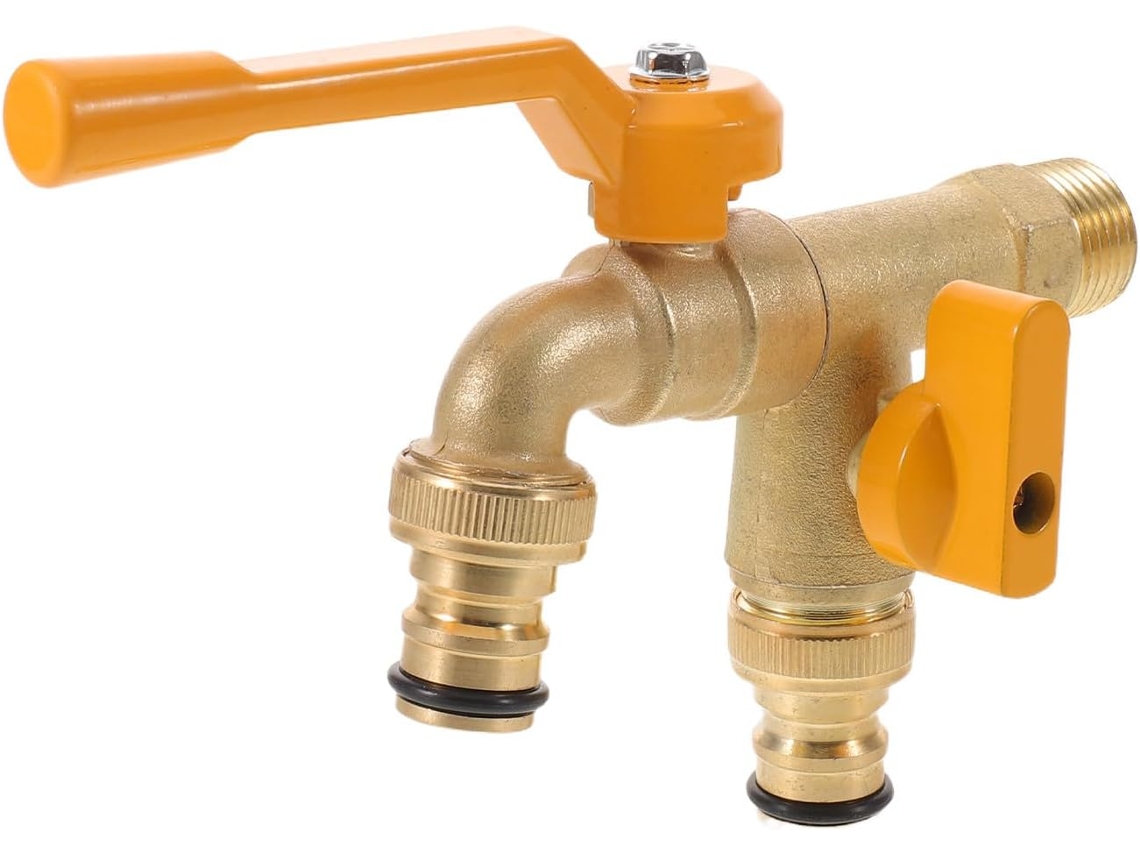 Torneira De Jardim Externa Com Saída Dupla 3/4" E Entrada 1/2",