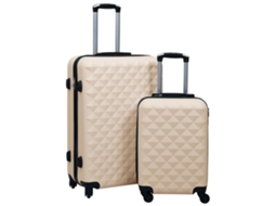 Vidaxl Conjunto De Tróleis Estojo Rígido 2 Pcs Abs Dourado